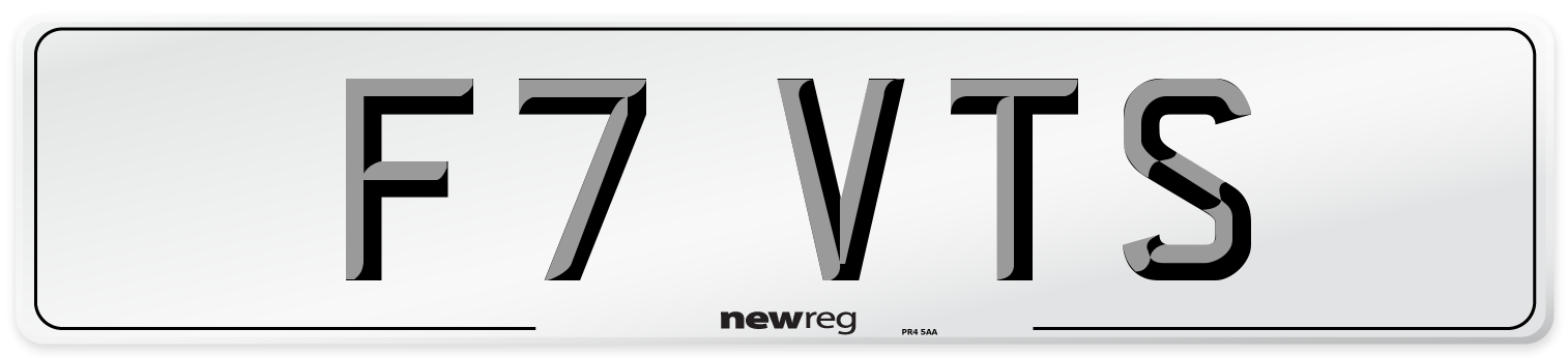 F7 VTS Number Plate from New Reg